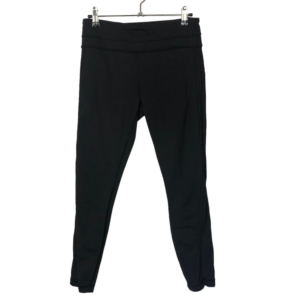 Lululemon Black Mesh Side Mid Rise 7/8 Athletic Pants 6